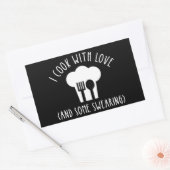 Ik kook met liefde (en wat vloeken) rechthoekige sticker (Envelop)