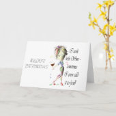 Ik kook met wijn, voeg soms toe aan eten Grappig c Kaart (Gele Bloem)