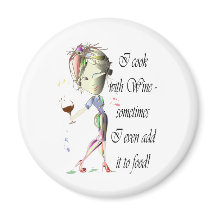 Ik kook met wijn, voeg soms toe aan eten Grappig c