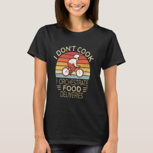 Ik kook niet Ik orkestreer retro mannen vrouwen et T-shirt