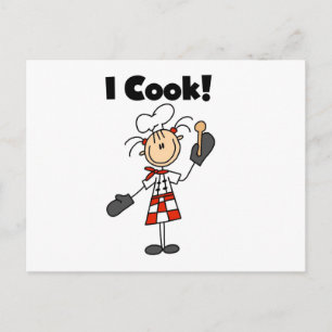Ik Kook - Vrouwelijke Chef Briefkaart