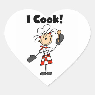 Ik Kook - Vrouwelijke Chef Hart Sticker