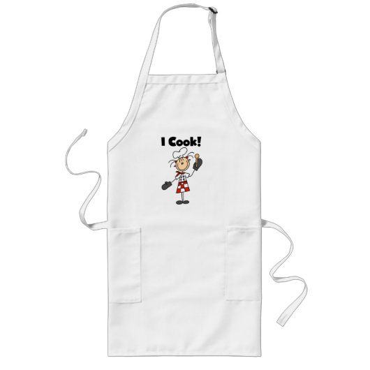 Ik Kook - Vrouwelijke Chef Lang Schort (Voorkant)