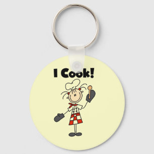 Ik Kook - Vrouwelijke Chef Sleutelhanger