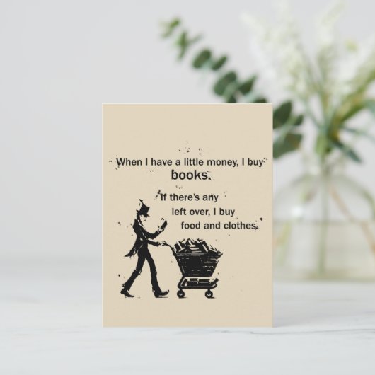 Ik koop boeken briefkaart (Staand voorkant)