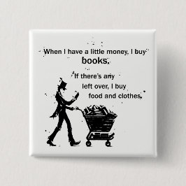 Ik koop boeken vierkante button 5,1 cm