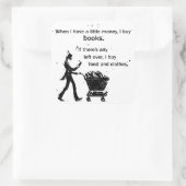 Ik koop boeken vierkante sticker (Tas)