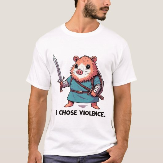 Ik koos gewelddadige hamster krijger t-shirt (Voorkant)
