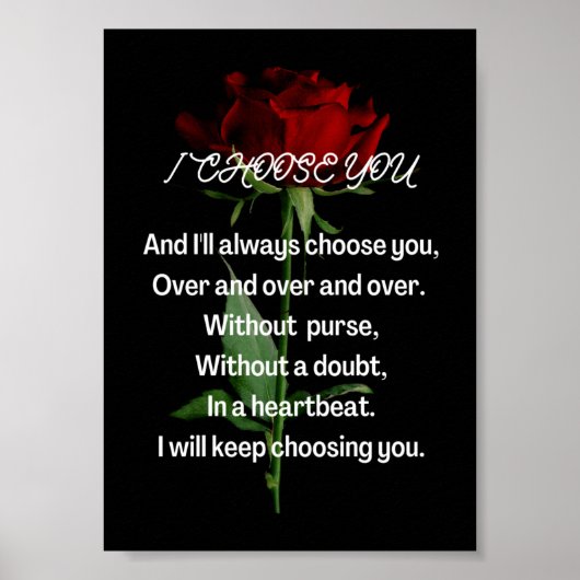 Ik koos jou poster (Voorkant)