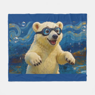 Ik kreeg bubbels - IJsbeerwelp in water Fleece Deken
