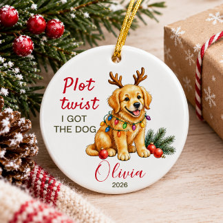 Ik kreeg de grappige hond gepersonaliseerde kersts keramisch ornament