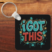 Ik kreeg deze Motivatie typografie in graffitistij Sleutelhanger (Voorkant)