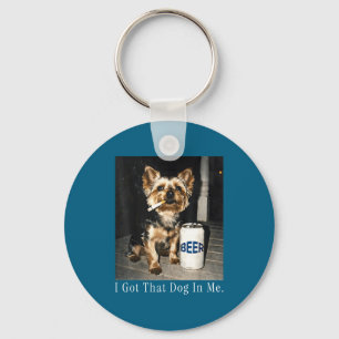 Ik kreeg die hond me grappige yorkie rokende sigar sleutelhanger