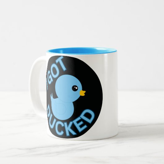 Ik kreeg eend blauwe mok (Voorkant links)