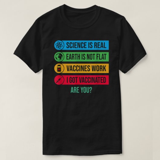 Ik kreeg gevaccineerde Pro Vaccine Cute Science en T-shirt (Design voorkant)