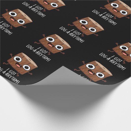 Ik kreeg Log-a-rhythm Funny Wood Pun Dark BG Cadeaupapier (Hoek)
