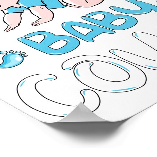 Ik krijg een baby neefje geslacht onthulling poster (Hoek)