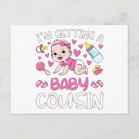 Ik krijg een baby nichtje geslacht onthulling briefkaart (Voorkant)