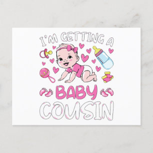 Ik krijg een baby nichtje Geslacht Reveal Briefkaart