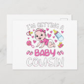 Ik krijg een baby nichtje Geslacht Reveal Briefkaart (Voorkant / Achterkant)