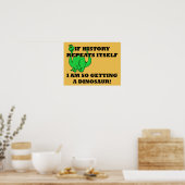Ik krijg een dinosaur grappny Poster gebarentaal (Keuken)