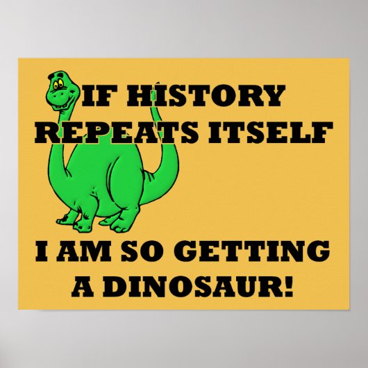 Ik krijg een dinosaur grappny Poster gebarentaal (Voorkant)