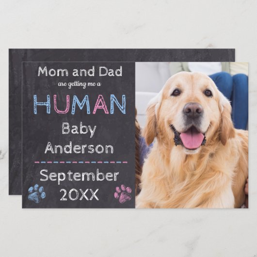Ik krijg een humaan hond Baby Zwangerschap Aankond (Voorkant / Achterkant)