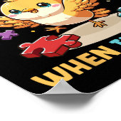 Ik krijg flappy als ik blij ben Schattigee vogel a Poster (Hoek)