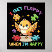 Ik krijg flappy als ik blij ben Schattigee vogel a Poster (Voorkant)