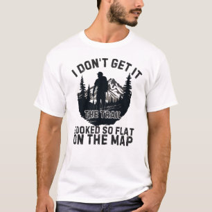 Ik krijg het spoor niet zo plat op de kaart t-shirt