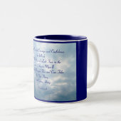 Ik krijg kracht, moed en vertrouwen... tweekleurige koffiemok (Voorkant rechts)