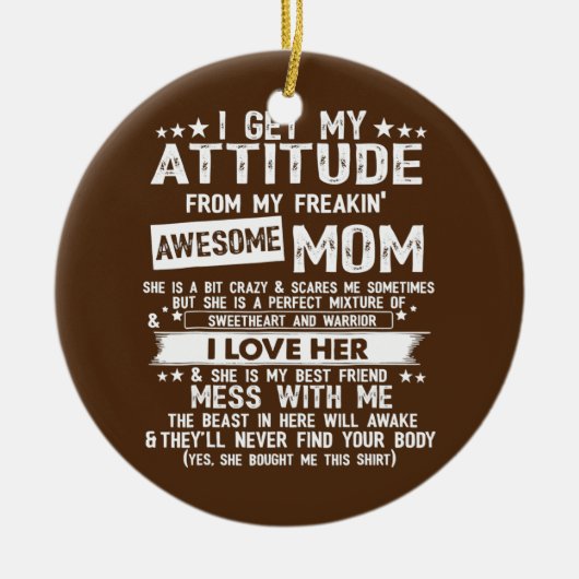 Ik krijg mijn houding van mijn vrijmakende Geweldi Keramisch Ornament (Voorkant)