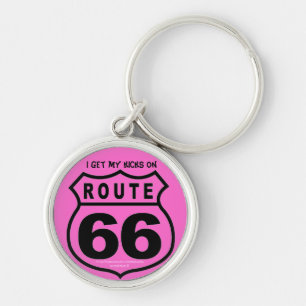 "Ik krijg mijn kicks op Rt 66" Sleutelhanger