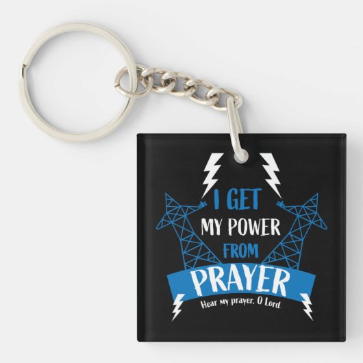 Ik krijg mijn kracht van gebedsgeschenken Christel Sleutelhanger (Voorkant)