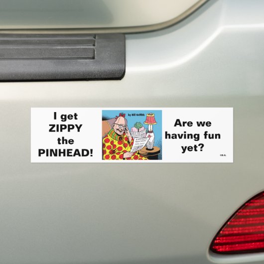 IK KRIJG ZIPPY! BUMPERSTICKER (Op auto)