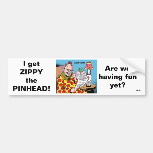 IK KRIJG ZIPPY! BUMPERSTICKER (Voorkant)