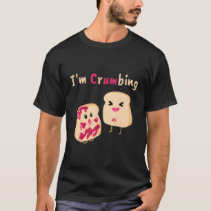 Ik kruip broodkruimel gelei jam eten grap t-shirt