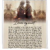 Ik kruis mijn hartenpaar Golden Jubileum Gift Douchegordijn (Voorkant)