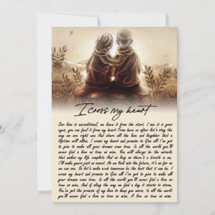 Ik kruis mijn hartenpaar Golden Jubileum Gift Feestdagenkaart