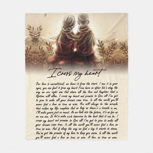 Ik kruis mijn hartenpaar Golden Jubileum Gift Fleece Deken (Voorkant)