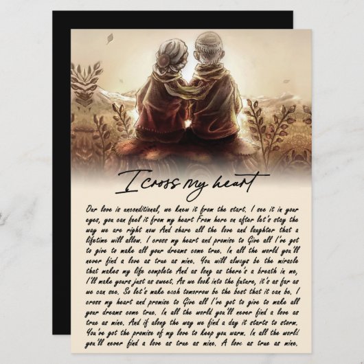 Ik kruis mijn hartenpaar Golden Jubileum Gift Menu (Voorkant / Achterkant)