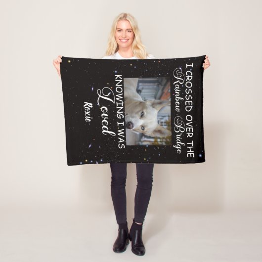 Ik kruiste over de Rainbow Bridge, herdenkingshond Fleece Deken (In situ)