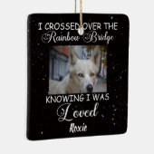Ik kruiste over de Rainbow Bridge, herdenkingshond Keramisch Ornament (Rechts)