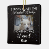 Ik kruiste over de Rainbow Bridge, herdenkingshond Keramisch Ornament (Links)