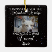 Ik kruiste over de Rainbow Bridge, herdenkingshond Keramisch Ornament (Voorkant)
