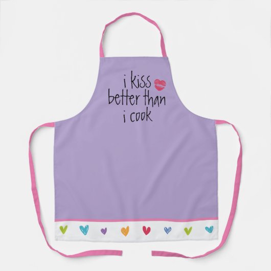 Ik kus beter dan ik kook Apron Schort (Voorkant)
