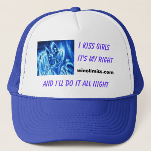 "Ik kus de hele nacht meisjes" nieuw blauw Pet