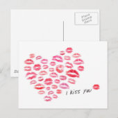Ik kus je hart briefkaart (Voorkant / Achterkant)