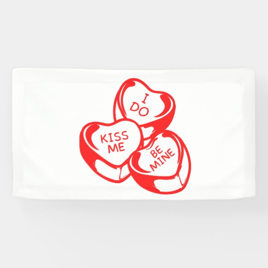 Ik Kus Me Be Mine Valentijnsdag 1.6x3 Vinyl Spandoek (Horizontaal)