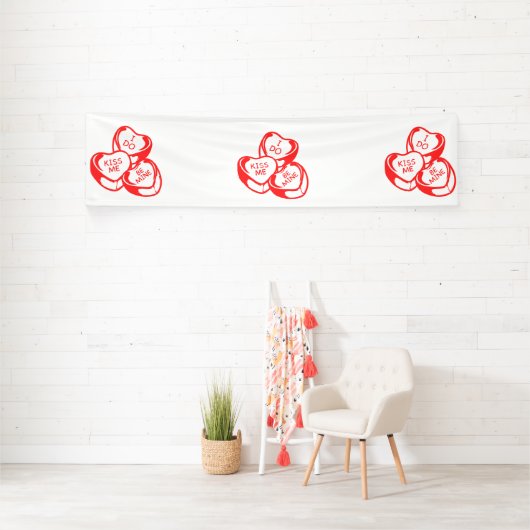 Ik Kus Me Be Mine Valentijnsdag 2.5x10 Vinyl Spandoek (Insitu)